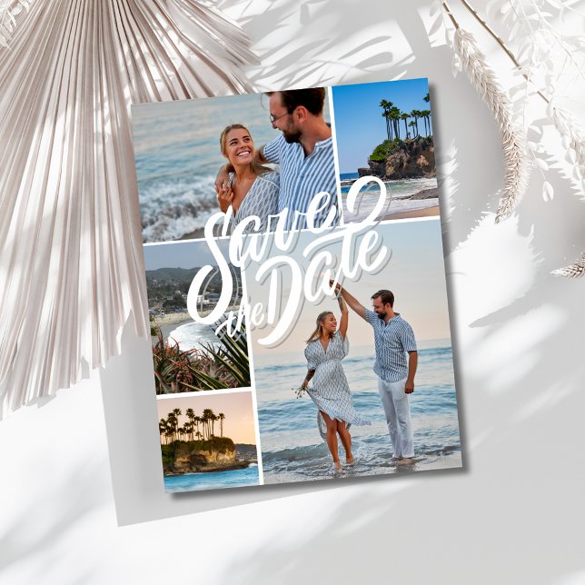 Postal De Anuncios Boda de Playa en California Foto - Guardar la Fech (California Photo Beach Wedding Save the Date Announcement Postcard)
