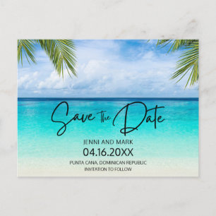 Postal De Anuncios Boda De Playa Presupuestaria Guardar La Fecha