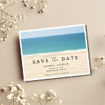 Postal De Anuncios Boda De Playa Salva La Fecha<br><div class="desc">Boda en la playa con presupuesto reducido,  ahorrando las postales de fecha para su boda en la playa de destino. Agregue sus detalles a la parte delantera y trasera de la tarjeta utilizando la plantilla.</div>