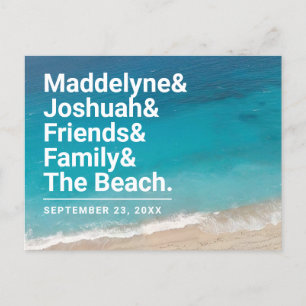 Postal De Anuncios Boda de Playa Simple Ampersand Save the Date