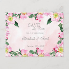 Postal De Anuncios Boda de Rosas de perro de verano salva la invitaci