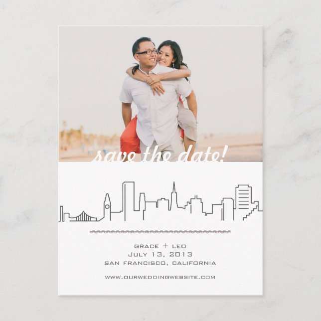 Postal De Anuncios Boda de San Francisco: Salven la fecha con foto (Anverso)