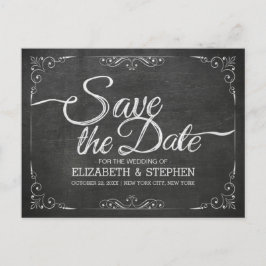 Postal De Anuncios Boda de tablero de recortes con guión de oro negro