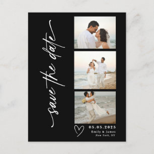 Postal De Anuncios Boda de tira fotográfica de guión vertical clásico