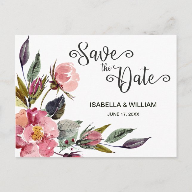 Postal De Anuncios Boda de verano de flores silvestres boho para guar (Anverso)