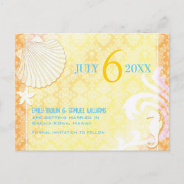 Postal De Anuncios Boda de verano en la playa, guarden la fecha