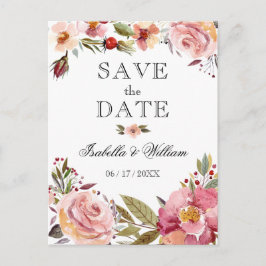 Postal De Anuncios Boda de verano floral silvestre boho para guardar