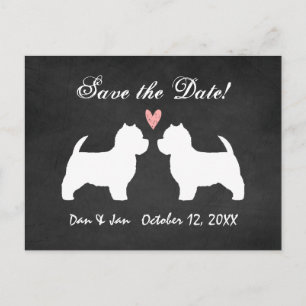 Postal De Anuncios Boda de Westies Guardar la Fecha