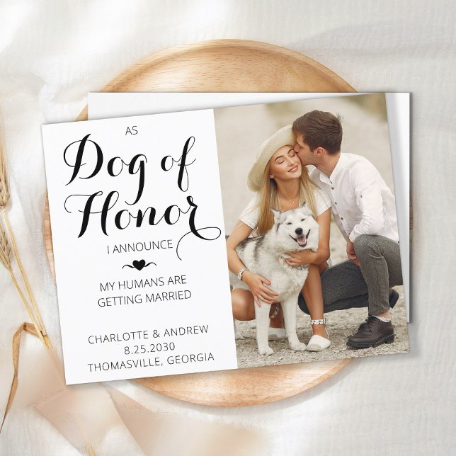 Postal De Anuncios Boda Del Mascota De Fotografía Perro De Honor Salv (Subido por el creador)