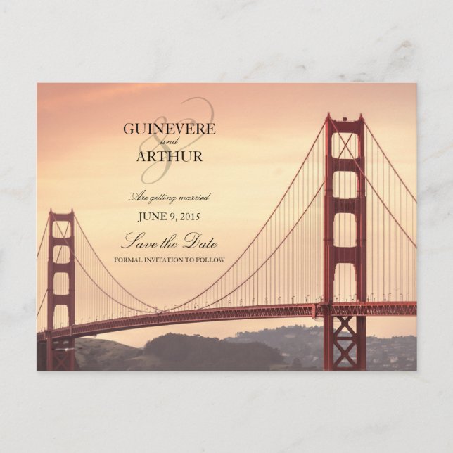 Postal De Anuncios Boda del Puente Golden Gate de San Francisco - Sav (Anverso)