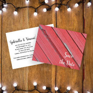 Postal De Anuncios Boda del Rancho Red Barn Wood Save the Date