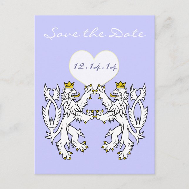 Postal De Anuncios Boda del Renacimiento del León Rampante (Anverso)