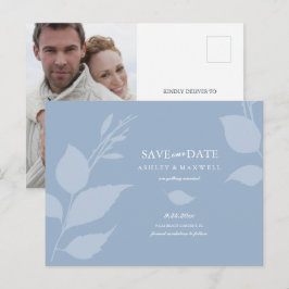 Postal De Anuncios Boda Económica Ahorra en la Fecha de la Boda Azul 