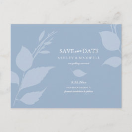Postal De Anuncios Boda Económica Ahorra en la Fecha de la Boda Azul 