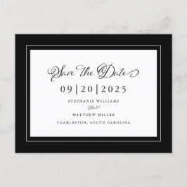 Postal De Anuncios Boda elegante en blanco y negro para guardar la fe