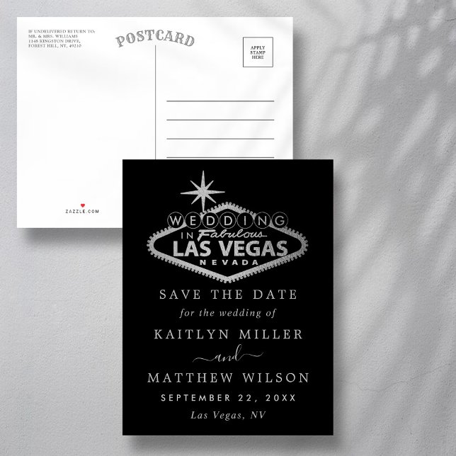 Postal De Anuncios Boda elegante en Las Vegas, guarde la fecha (Subido por el creador)