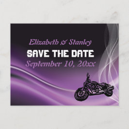 Postal De Anuncios Boda en bicicleta de carretera púrpura Guardar pos