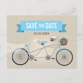 Postal De Anuncios Boda en bicicleta tándem Salven la fecha