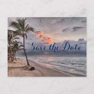 Postal De Anuncios Boda en Destination Ocean Beach Guardar la Fecha