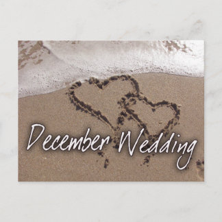 Postal De Anuncios Boda en destino de playa en diciembre - Personaliz