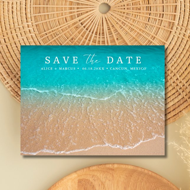 Postal De Anuncios Boda en Destino de Playa Tropical - Guardar la Fec (Subido por el creador)