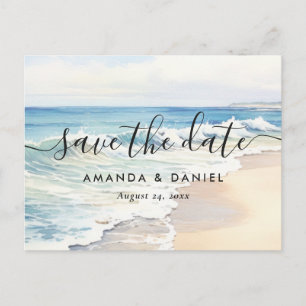 Postal De Anuncios Boda en la Playa de Destino Olas Rodantes