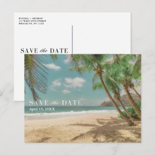 Postal De Anuncios Boda en la playa de destino tropical - Guárdala fe