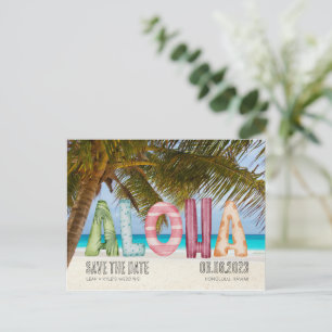 Postal De Anuncios Boda en la playa de Hawái Ahorra la fecha de la bo