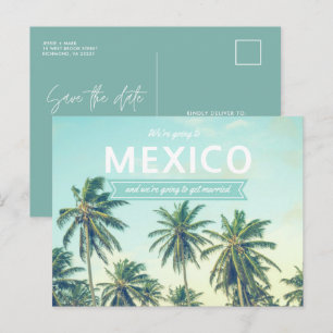 Postal De Anuncios Boda en la playa tropical de México Guardar las fe