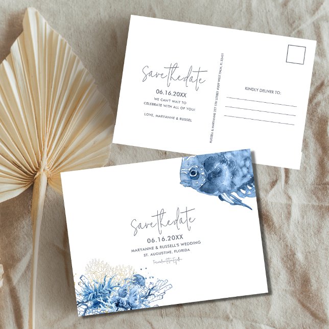 Postal De Anuncios Boda en la Playa Tropical - Guardar la Fecha (Subido por el creador)