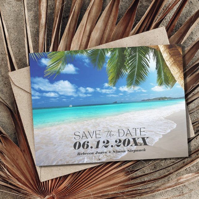 Postal De Anuncios Boda en la Playa Tropical - Guardar la Fecha (Subido por el creador)