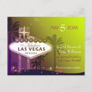 Postal De Anuncios Boda en Las Vegas Nevada Guardar la Fecha