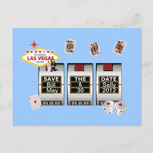 Postal De Anuncios Boda en Las Vegas "Save the Date" Postcard (Anverso)