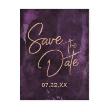 Boda en Morado Oscuro y Rosa Dorado Save the Date