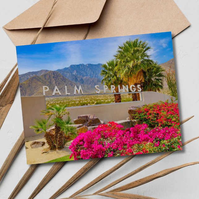 Postal De Anuncios Boda en Palm Springs California Guardar la Fecha (Palm Springs California Wedding Save the Date Postcard)