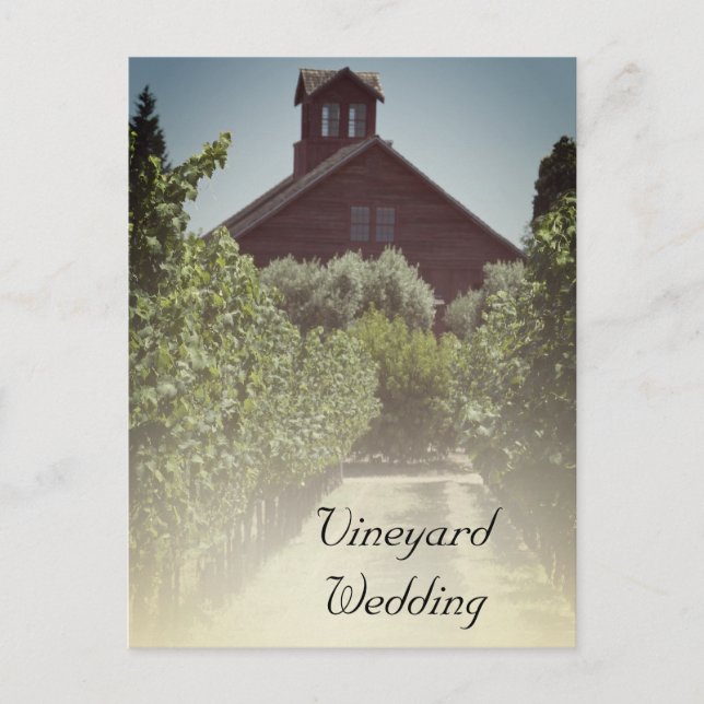 Postal De Anuncios Boda en viñedo y granero rústico - Reservar la fec (Anverso)