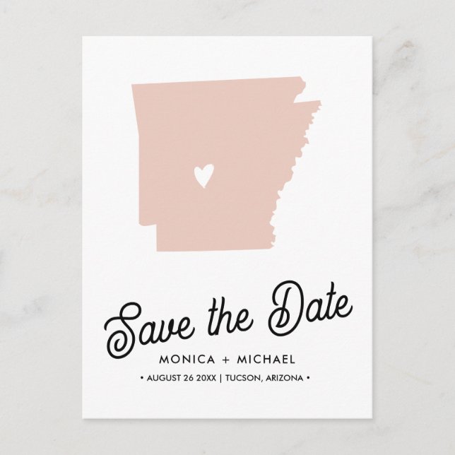 Postal De Anuncios Boda estatal de destino ARKANSAS - ¡CUALQUIER COLO (Anverso)