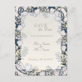 Postal De Anuncios Boda floral de flores de cosecha rústica SAVE la f