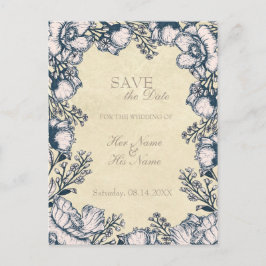 Postal De Anuncios Boda Floral de Flores Vintage Rústica GUARDA la Fe