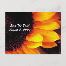 Postal De Anuncios Boda Floral De Girasol Dorado Salva La Fecha