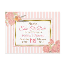 Boda floral de pájaro PInk Vintage Guardar la fech