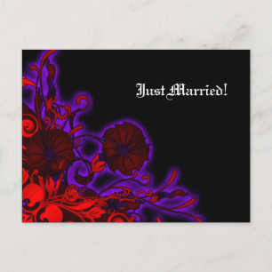 Postal De Anuncios Boda floral moderna de noche gótica