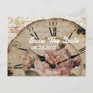 Postal De Anuncios Boda floral vintage steampunk save the date