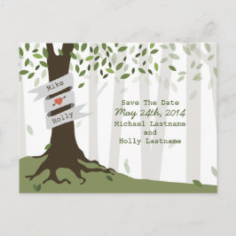 Postal De Anuncios Boda Forestal / Woodland Wedding Save The Date Pos
