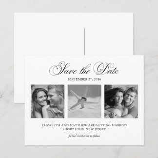 Postal De Anuncios Boda fotográfica en blanco y negro salva la fecha
