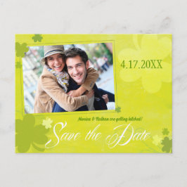 Postal De Anuncios Boda fotográfica irlandesa Shamrock Save the Date