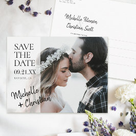 Postal De Anuncios Boda fotográfica personalizado Guardar la fecha