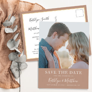 Postal De Anuncios Boda fotográfico Minimalista de tipografía moderna