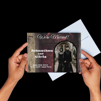 Postal De Anuncios Boda Gótica Oscura y Melancólica Matrimonio