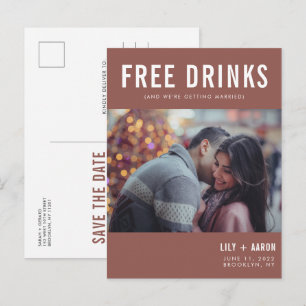 Postal De Anuncios Boda Gratis Bebidas Divertidas Foto Rust Salvar la